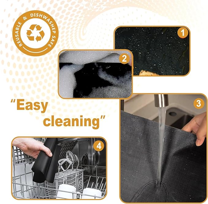 BBQ Grill mats for Outdoor Grill 100% Non-Stick Grill Mats&Baking Mats, Heavy Duty,Reusable and Easy to Clean for Gas, Charcoal, Electric Gril 6 PACK (6 Pack, 17"x 25")