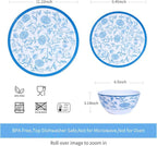 Melamine Dinnerware Set 12-Piece for 4 Dish Set Plates Bowls Unbreakable Dishware for Indoor Outdoor Use Lightweight Durable for Camping Picnics Parties Blue