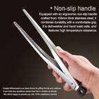 Locking Stainless Steel Kitchen Tongs, 12-inch Grill Tongs,Heat-Resistant up to 600°C, Precision Serrated Tip Design,Easily Grab and Flip Toss Steaks, Bread, Pizza, Salads, and Grilled Foods