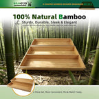 V-Shaped 2-Pack 19.6" Long Bamboo Drawer Organizer Box - Easy Reach Kitchen Utensil Flatware Silverware Cooking Tools Storage for Home Bedroom Bathroom (19.6"x12.4"/19.6"x7.8")