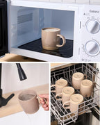 famiware Coffee Mugs for 4, 13 oz Mug Set, Dringking Cup with Handle for Coffee, Tea, Cocoa, Milk, Milkyway series, Cinnamon Brown