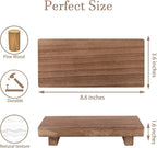 zoocatia Small Wood Tray Pedestal Stand Farmhouse Bathroom Decor Decorative Wooden Riser Kitchen Soap Dish Holder for Vanity, Counter, Sink, Brown