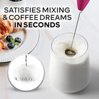Zulay Kitchen Powerful Milk Frother Wand With 4 AA Duracell Batteries - Ultra Fast Handheld Drink Mixer - Electric Whisk Foam Maker for Coffee, Lattes, Cappuccino, Matcha & Creamer