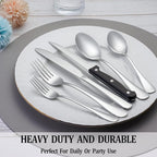 72 Pcs Silverware Set with Steak Knives Service for 12,Stainless Steel Flatware Set,Mirror Polished Cutlery Utensil Set,Home Kitchen Eating Tableware Set,Include Fork Knife Spoon Set,Dishwasher Safe