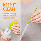 Boon Cacti Replacement Baby Bottle Brushes - Includes Bottle Cleaner Brush, Straw Cleaner Brush, Nipple Brush and Detail Brush for Baby Bottles - Newborn Essentials - Sage - 4 Count