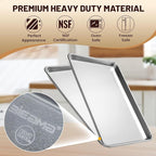 6 Pack Full Size Baking Sheet Pan Aluminum Commercial Pan for Oven Freezer Bakery Hotel Restaurant 26" × 18"