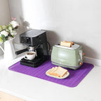 MicoYang Silicone Dish Drying Mat for Multiple Usage,Easy clean,Eco-friendly,Heat-resistant Silicone Mat for Kitchen Counter or Sink,Refrigerator or Drawer Liner Purple 3XL 28 inches x 18 inches
