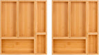 bamboo drawer organizer Set,expandable drawer dividers,wooden storage organizers,drawer organizers for kitchen, bathroom,flatware,Tea Bag Organizer (2 X 5PCS Natural)
