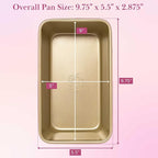 Paris Hilton Nonstick Carbon Steel Bakeware Collection, 9-Inch x 5-Inch Loaf Pan, Dishwasher Safe, Made without PFOA and PFAS, Pink Champagne Two-Tone
