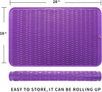 MicoYang Silicone Dish Drying Mat for Multiple Usage,Easy clean,Eco-friendly,Heat-resistant Silicone Mat for Kitchen Counter or Sink,Refrigerator or Drawer Liner Purple 3XL 28 inches x 18 inches