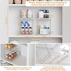 2 Set,2 Tier Pull Out Cabinet Organizer for Supplement and Medication Bottle Organizers,10.4" Deep Pantry Organizers Drawer and Sliding Clear Under Sink Organizer for Bathroom Vanity and Under Counter