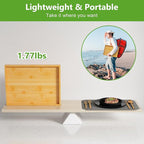 Youpehom Bed Tray Table with Folding Legs,Bamboo Breakfast in Bed for Kitchen Serving Tray,Sofa,Eating,Used As Laptop Desk Snack Tray (Bamboo, Medium)