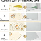 28x20 Inch Extra Thick Silicone Pastry Board, Silicone Baking Mat with Measurements, Non-slip Silicone Mat, Kneading Counter Mat, Non-Stick Dough Mat with Edge Heightening