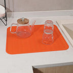 MicoYang Silicone Dish Drying Mat for Multiple Usage,Easy clean,Eco-friendly,Heat-resistant Silicone Mat for Kitchen Counter or Sink,Refrigerator or Drawer Liner Orange 2XL 24 inches x 18 inches