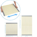 Expandable Large Draining Rack, Roll Up Heat-Resistant Dish Drainer for Stainless Steel Sinks, Collapsible Over The Sink Rack Non-Slip Silicone Rolling Up Rack Gold 18 Tube