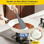 Beijiyi 3 Pack Silicone Spatula Spoon, 12.6 In, Multifunction Kitchen Cooking Spoons, Great for Nonstick Cookware Cooking and Serving, BPA-Free Seamless Design, Multicolor (Black/Grey/Khaki)