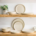 AmorArc Ceramic Dinnerware Sets,Handmade Reactive Glaze Stoneware Plates and Bowls Sets,Highly Scratch Resistant | Dishwasher & Microwave Safe Dishes Set,Service for 8 (24pc)