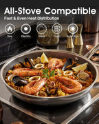 Nonstick Frying Pans with Lid, 12-Inch Non Stick Skillet with Honeycomb Surface,Dishwasher-Friendly,Oven-Safe,Induction Compatible,PFAS-Free,Non-Toxic,Compatible with All Cooktops.