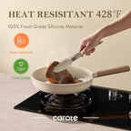 CAROTE Tongs for Cooking Heat Resistant Stainless Steel Kitchen Tongs with Non Scratch Silicone Tips, Perfect for Nonstick Cookware, BBQ Tongs Set of 3 (7"+9"+12")