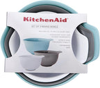 KitchenAid Universal Nesting Plastic Mixing Bowls, Set of 3, 2.5 quart, 3.5 quart, 4.5 quart, Mulitcolored