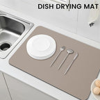 WISELIFE Dish Drying Mat Super Absorbent Drying Mat Large Dish Drying Mats for Kitchen Counter Easy Clean Dish Mat Kitchen Drying Mat16"x 24" Classic Khaki
