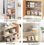 MineSign 2Pack Stackable Fridge Drawers Pull-Out Bins Divided Produce Saver Containers for Refrigerator Storage Organizers for Veggie Fruit Berry Pantry Cabinet Makeup Clothes