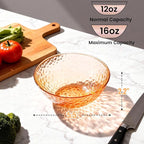 Rubtlamp 30 Pack Clear Orange Disposable Bowls, Clear Plastic Bowls with Gold Rim, 12-16oz Premium Heavy Duty Plastic Soup Bowls, Gold Disposable Bowls for Party