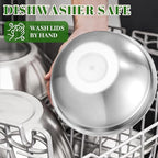 Mixing Bowls with Lids Set - 5 Nesting Mixing Bowls, 3 Grater Attachments, Airtight Lids, Stainless Steel Mixing Bowls for Mixing & Serving, Size 1.5/2.1/3.5/4/4.5 QT, Black