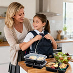 Glotoch 32oz 2 Compartment Meal Prep Container Microwave Safe, Food Prep Containers With Lids For Lunch/Deli/Takeout/Leftover, BPA-Free Freezer & Dishwasher Safe