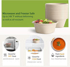 32 Oz Deep Paper Bowls Disposable Bowl - Disposable Heavy Duty Compostable Bowls, Eco-friendly Sugarcane Bagasse Biodegradable Bowl for Soup, Salad, Dessert, Ice Cream [50 Pack without Lds]