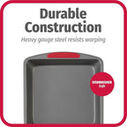 GoodCook MegaGrip Baking Pan with Silicone Grip Handles Square Non-Stick Heavy-Gauge Steel Cake Pan Baking Dish for Brownies Bread Cake Baked Goods & More,Dishwasher Safe,8x8-Inch,(Pack of 12)