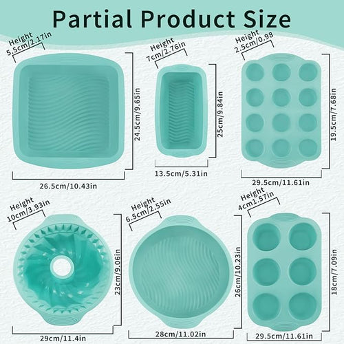 32 Pieces Silicone Baking Pans Set, Nonstick Bakeware Set for Kitchen Oven, Silicone Cake Molds, Round/Square Cake Pan, Baking Sheet, Loaf Pan, Donut Muffin Pans