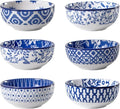 Ceramic Dipping Bowls Set - Mini 2.7 Oz Soy Sauce Dishes - 3 inch Small Side Dishes for Appetizers Charcuterie Sushi Sauce Snack Soy - Pinch Bowls for Kitchen Prep - Set of 6 - Vintage Blue