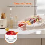 Lifewit 4 Pcs Ice Chilled Condiment Caddy with 5x 20 oz Containers, Condiment Server with Separate Lid, Serving Tray Platter with Removable Dishes for Bar, Fruit, Salad, Taco, Party Garnish