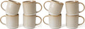 famiware Coffee Mug Set for 4, Star 12 oz Catering Mugs Cup Set with Handle for Coffee, Tea, Cocoa, Milk - Ceramic Stoneware Drinkware Set, Cappuccino White (Pack of 2)