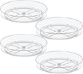 4 Pack 10 Inch Clear Lazy Susan Turntable Organizer for Cabinet, Non-Slip Acrylic Rotating Tray with Raised Edge, Spinning Spice Rack for Kitchen Pantry, Refrigerator, Vanity, Bathroom