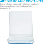 Vtopmart Large Food Storage Containers 5.2L / 175oz, 4 Pieces BPA Free Plastic Airtight Canisters for Flour, Sugar, Baking Supplies, Rice with Lids, 4 Measuring Cups and 24 Labels, Blue (Pack of 2)