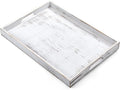 17 Inch Rustic White Serving Tray with Handles - Large Wooden Tray for Ottoman, Breakfast in Bed, Dinner, Coffee Table - Decorative Rectangular Tray for Living Room Bedroom Entryway and Kitchen Decor