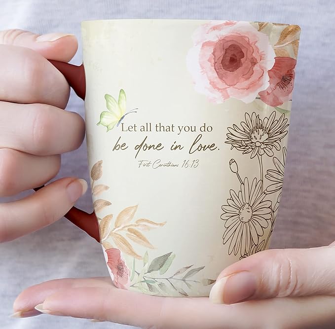 BTaT- Christian Coffee Cups, Set of 6, 12oz, Bible Verse Mugs, Christian Mugs, Scripture Coffee Cups