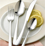 HaWare Heavy Duty Silverware Set, 40-Piece Stainless Steel Flatware Cutlery for 8, Modern & Elegant Design Includes Knives/Forks/Spoons, Mirror Polished and Dishwasher Safe