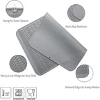 MicoYang Silicone Dish Drying Mat for Multiple Usage,Easy clean,Eco-friendly,Heat-resistant Silicone Mat for Kitchen Counter or Sink,Refrigerator or Drawer Liner Grey 4XL 32 inches x 18 inches