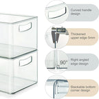 8 PACK Freezer Organizer Bins Fridge Organizer Storage Stackable Deep Freezer Storage Bins with Side Handles Refrigerator Organizers and Storage Home Organization Must Haves