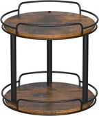 LAMU 10.2'' Wood Lazy Susan Turntable Organizer for Cabinet, 2 Tier Lazy Susan Spice Rack Organizer for Kitchen, Table Top, Countertop, Pantry, Medicine Organizer