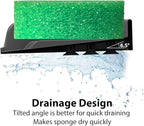 Sponge Holder for Scrub Daddy with Suction Cups and Drain Spout Kitchen Sink Caddy Organizer, Soap Dishes Holder Accessories Rack, Dishwasher Safe - 4.7"x4.7", Dark Gray