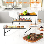 3 Tier Serving Tray for Party, 14"x7" Tiered Serving Platters with Steel Display Stand for Sevring Food,Cookies,Veggie, Dessert,Fruit, Black