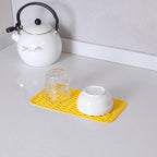 MicoYang Silicone Dish Drying Mat for Multiple Usage,Easy clean,Eco-friendly,Heat-resistant Silicone Mat for Kitchen Counter or Sink,Refrigerator or Drawer Liner Yellow S 12 inches x 6 inches