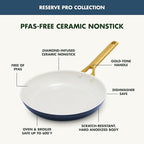 GreenPan Nonstick Reserve Pro 8" Frying Pan, NSF Certified Ceramic, Hard Anodized PFAS-Free Skillet, Stainless Steel Handles, Oven & Dishwasher Safe, Twilight Blue