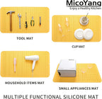 MicoYang Silicone Dish Drying Mat for Multiple Usage,Easy clean,Eco-friendly,Heat-resistant Silicone Mat for Kitchen Counter or Sink,Refrigerator or Drawer Liner Yellow 4XL 32 inches x 18 inches
