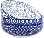 Selamica 9.5" Serving Bowls, 60 OZ Large Salad Bowls Set of 3 for Entertaining Party, Ceramic Bowls for Kitchen, Pasta, Soup, Dinner, Vintage Blue