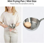 IMEEA 4.7-Inch Mini Egg Pan Omelet Pan SUS304 Stainless Steel Mini Sauce Pan Frying Pan with Spout